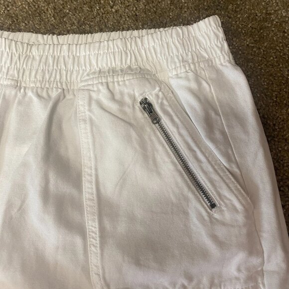 Aerie Boardwalk Shorts Womens Large White High Rise Elastic Waist Zip Pockets - Picture 2 of 10
